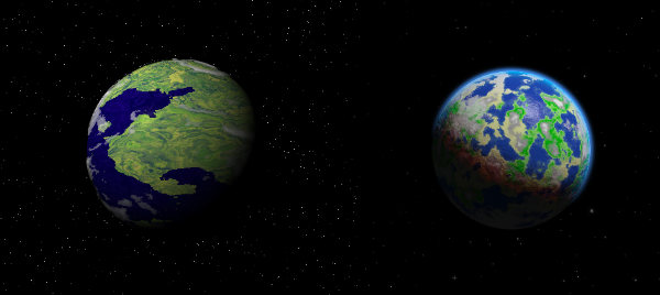 Image of a comparison between the old and new garden planets