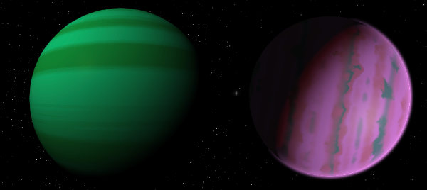 Image of a comparison between the old and new gas giant planets