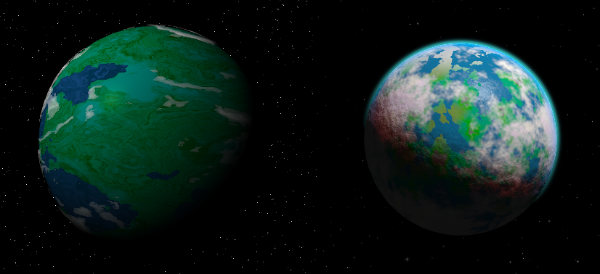 Image of a comparison between the old and new swamp planets